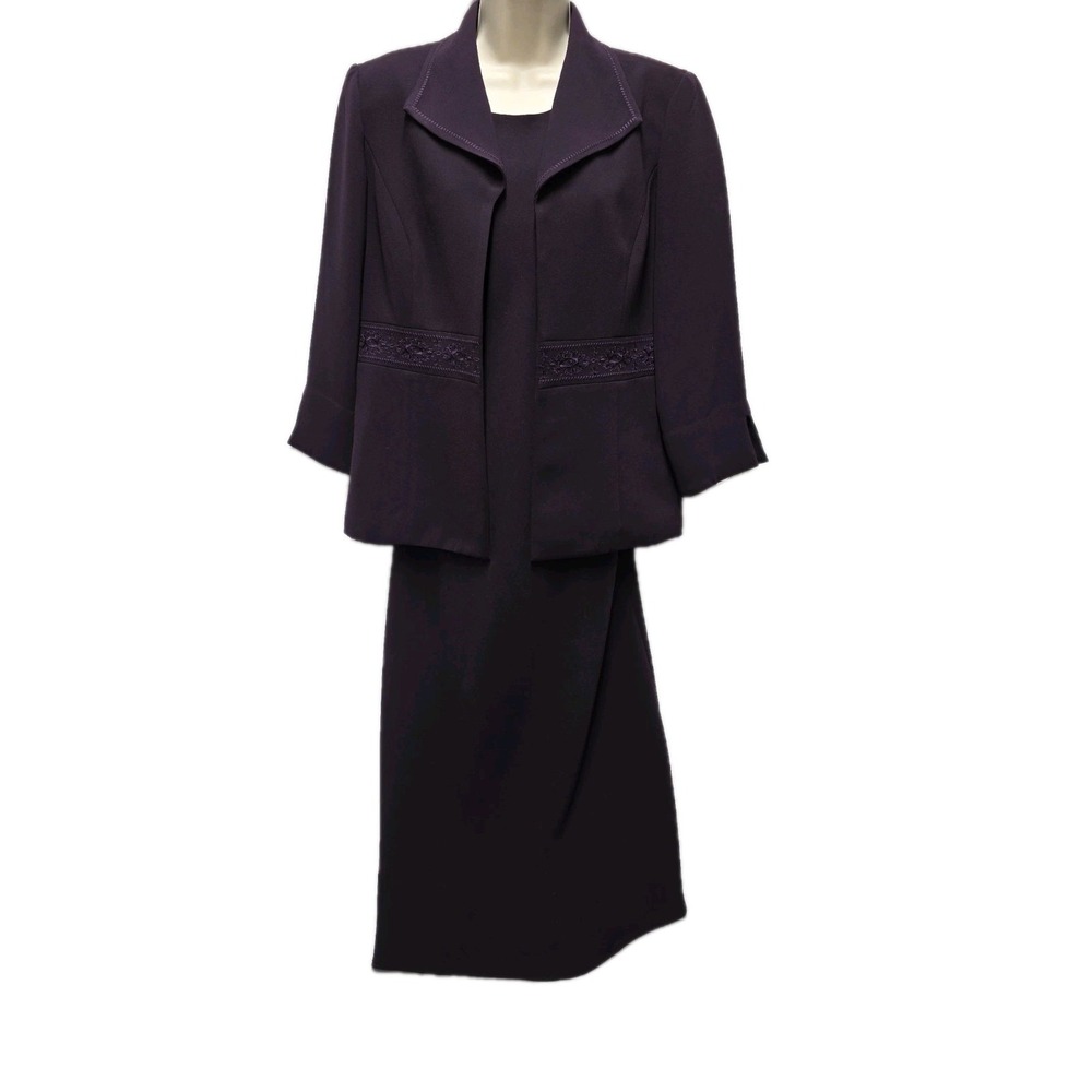 Jessica Howard Dress and Jacket Set Size 10 Purple Long Mother of the Bride
